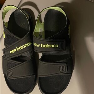 New Balance Kids Black and Neon Sandals